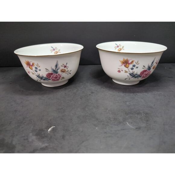 Avon American Heirloom Bowl Independence Day Dragonfly Flowers,‎ Set Of 2, Decor - Picture 1 of 9